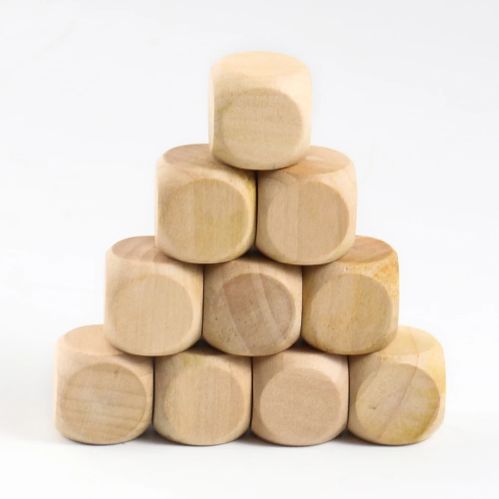 Party Games Gamecube - Dés en bois vierges de 20mm,