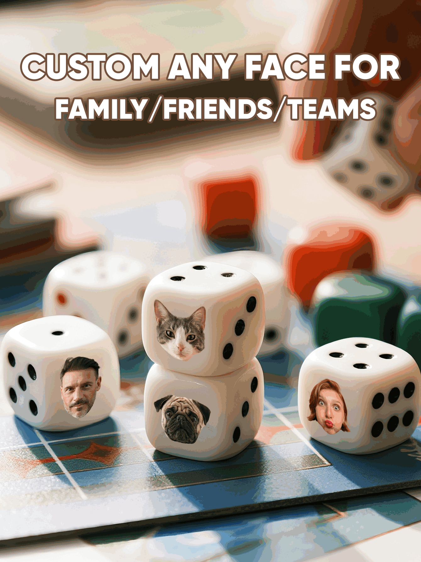 Dés à visage personnalisé, dés - Party Games Easter For Family avis et prix